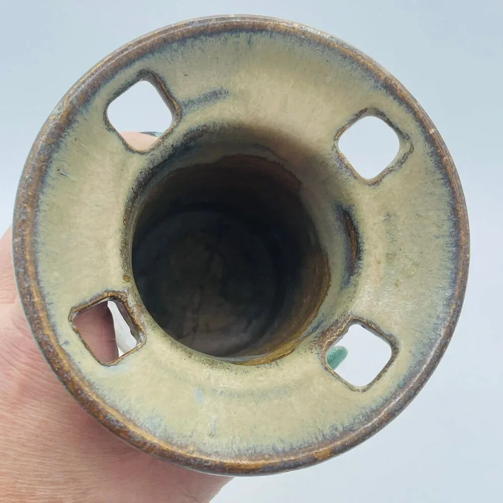 Handmade Studio Art Glazed Pottery Toothbrush Toothpaste Holder for Bathroom